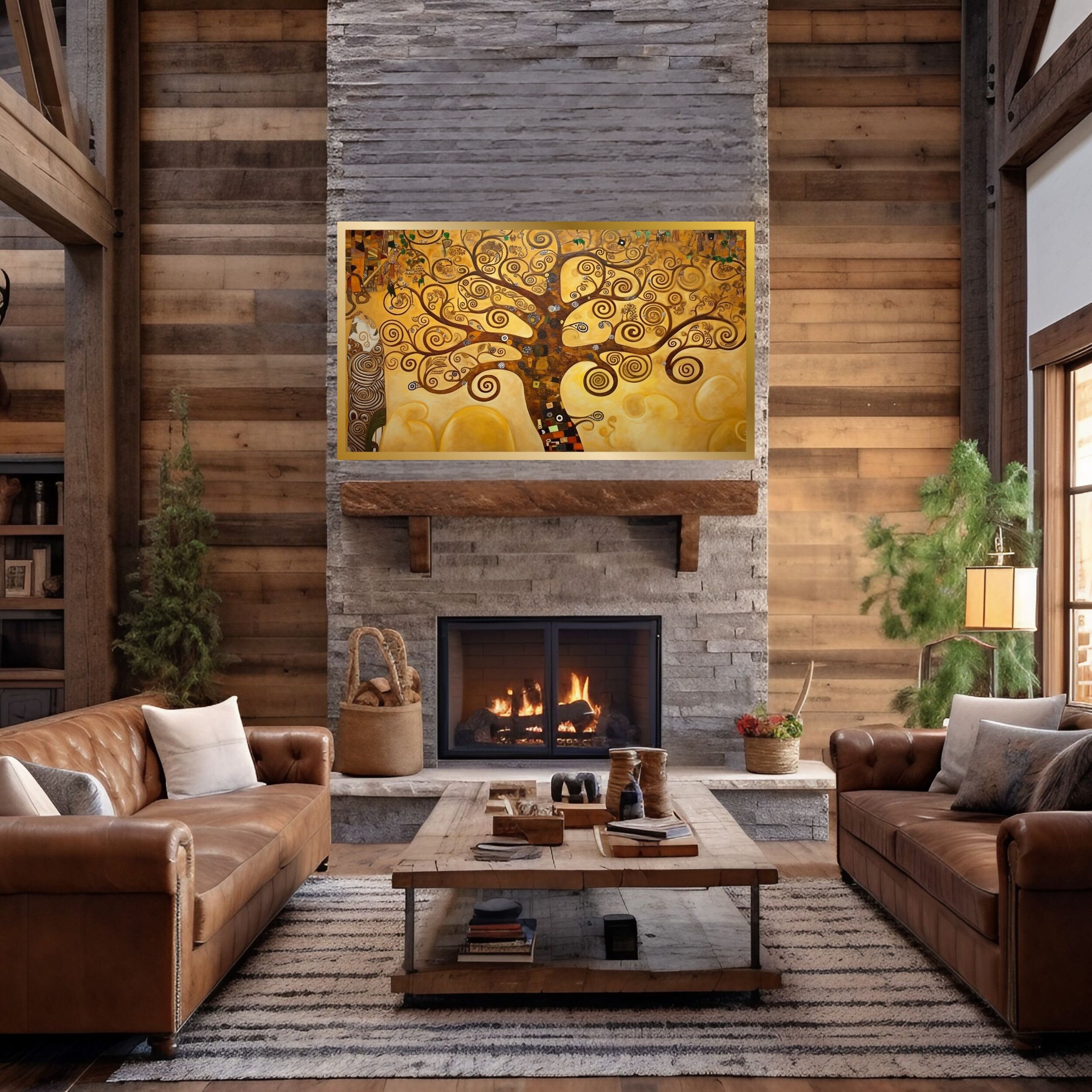 Gustav Klimt Inspired Tree of Life Wall TV Art Samsung - Etsy