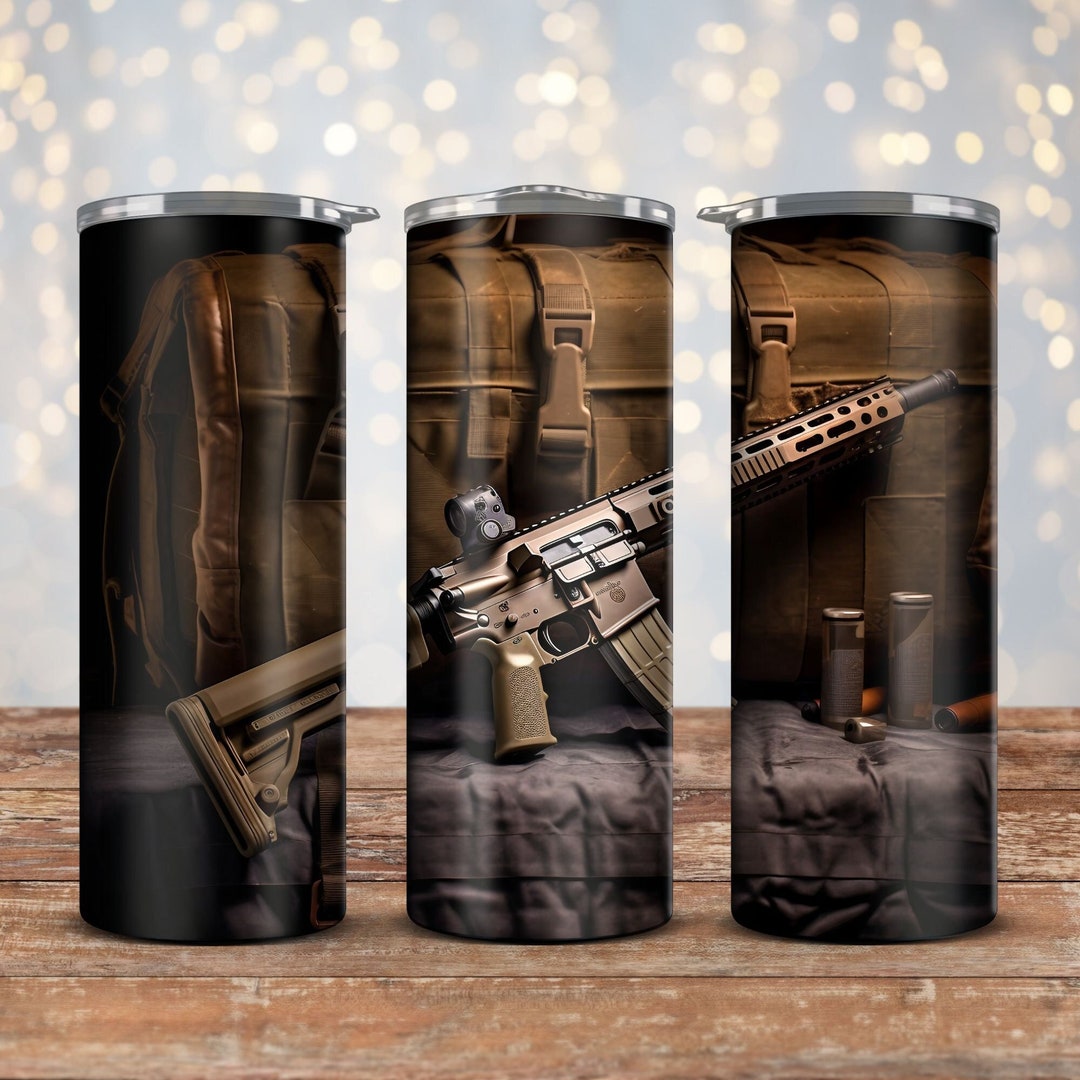 AR 15 Rifle Tumbler Wrap, 30oz Tumbler Wrap 30oz Sublimation Design