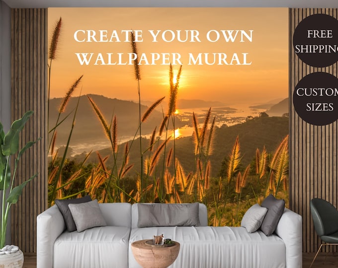 Personalized Peel and Stick Custom Photo Wallpaper Mural - Custom Wall with Your Image in Vinyl or Non-Woven Options for Easy Application