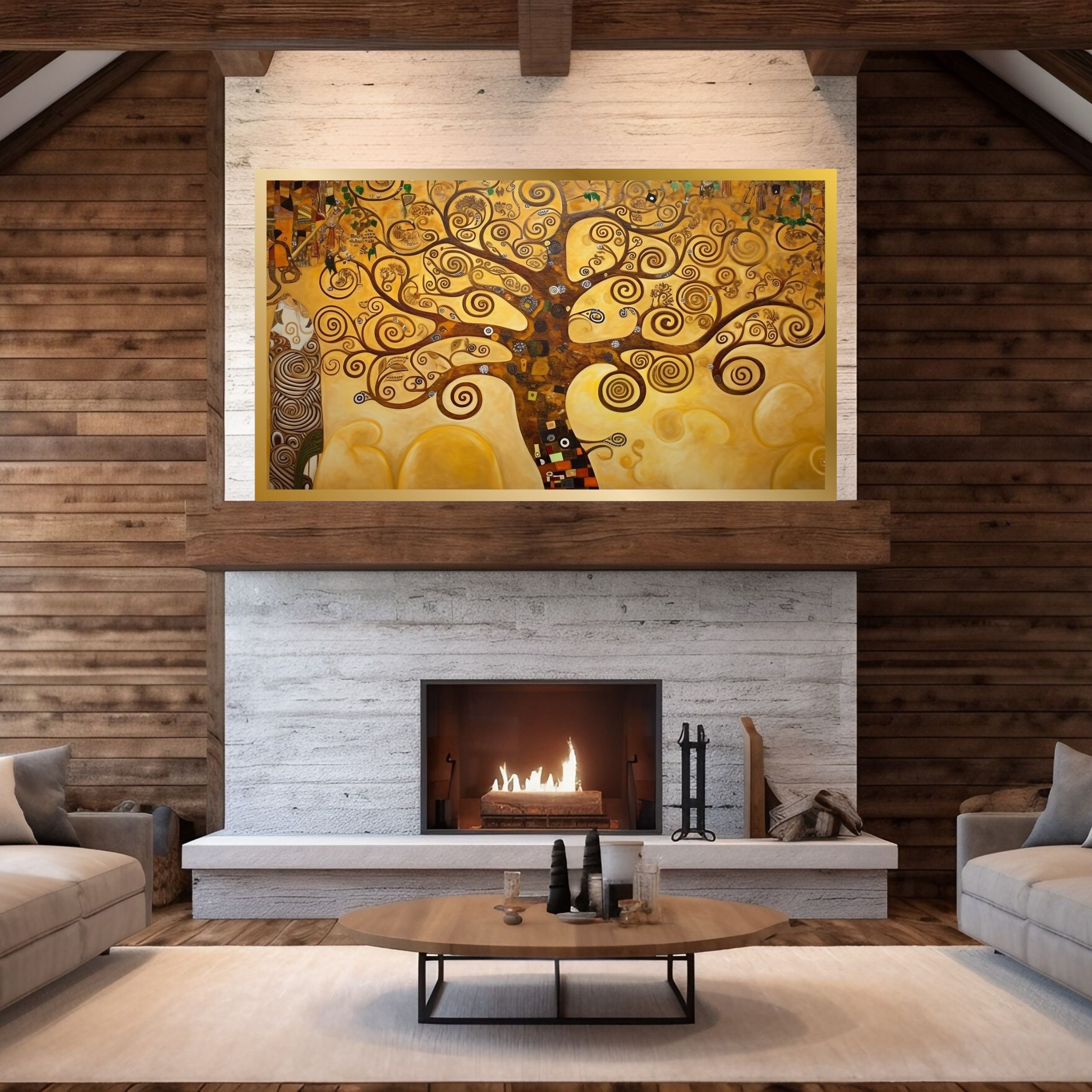 Gustav Klimt Inspired Tree of Life Wall TV Art Samsung - Etsy
