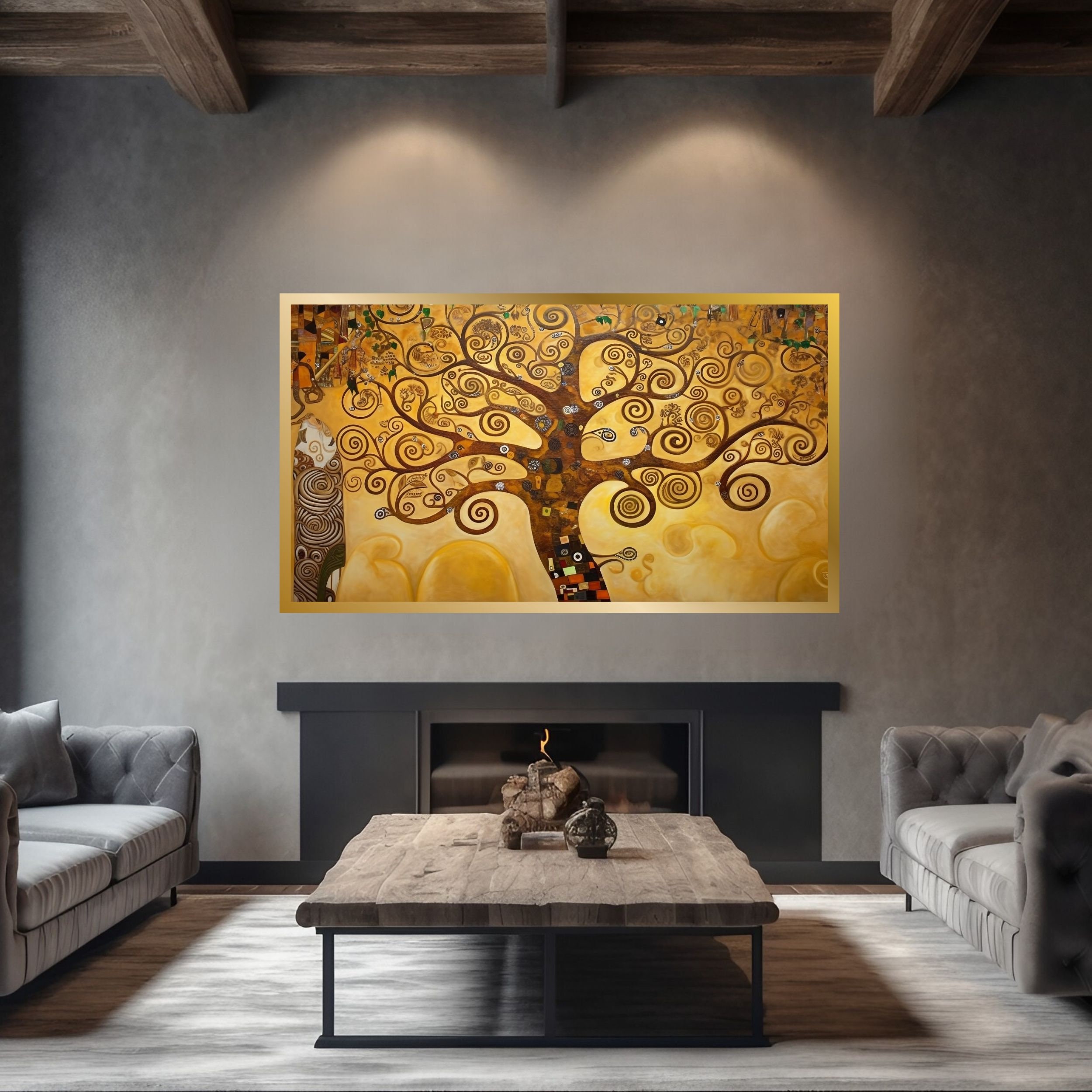 Gustav Klimt Inspired Tree of Life Wall TV Art Samsung - Etsy