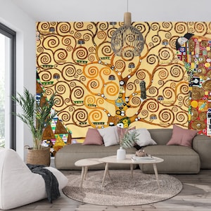 Gustav Klimt Reproduction
The Tree of Life Peel and Stick Wallpaper
Home Decor Art
Self Adhesive Removable Wall Art
Famous Art Replica