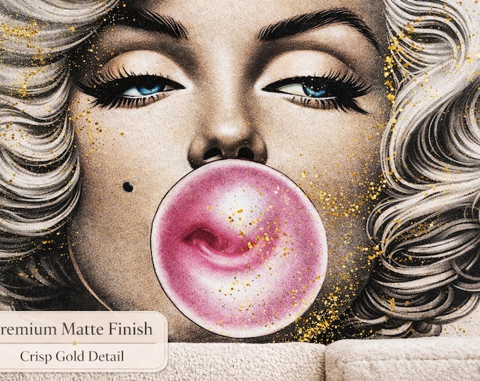 Glamour Blonde Bubblegum Peel & Stick Mural — Marilyn Monroe Pop Art Feature Wall Wallpaper