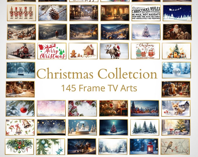 Winter Frame TV Art Texture Christmas Vintage Set, 145 Christmas Frame TV Art, Rustic Christmas Art Samsung Frame Tv Bundle