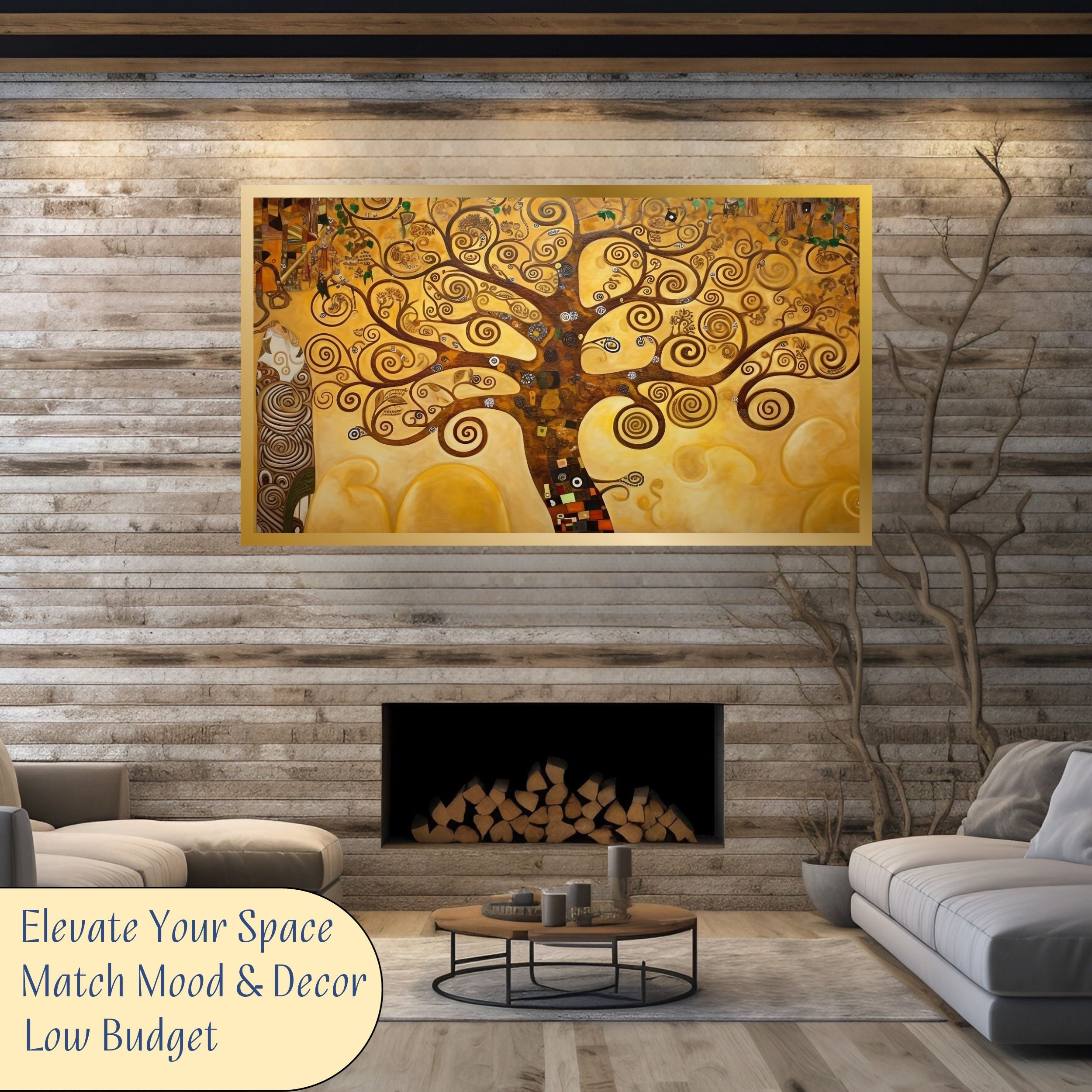 Gustav Klimt Inspired Tree of Life Wall TV Art Samsung - Etsy