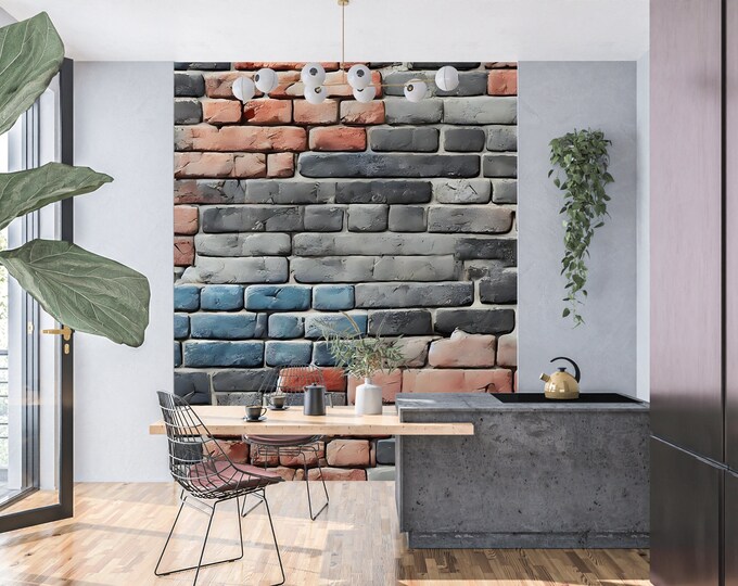 Brick peel and stick wallpaper with a trendy, urban feel-canvas texture wallpaper, removable and washable, perfect for easy home renovation