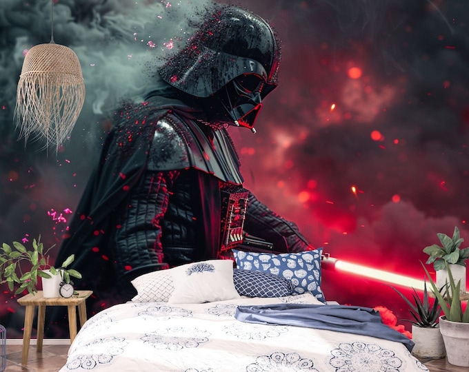 Wallpaper Epic Dark Warrior Peel and Stick Canvas Wallpaper - Perfect for Sci-Fi Fans - Will you take it?