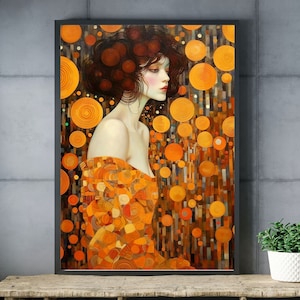 Gustav Klimt Art Nouveau Woman Canvas Print: Elegant Wall Decor