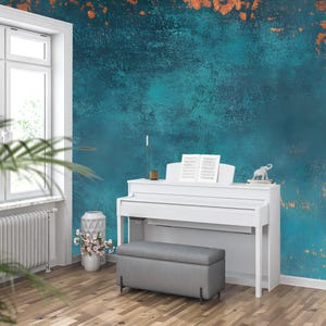 Photo inspiration: Gallery Detail: Teal And Copper Industrial Textured Wallpaper Mural