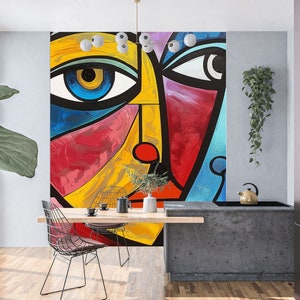 Papier peint Picasso abstrait Grande décoration murale amovible sur toile autocollante Carrelage autocollant image 5