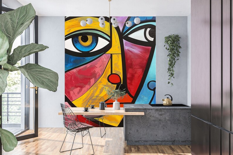 Picasso Wallpaper Abstract Peel and Stick Mural Removable Large Wall Art on Peel and Stick Canvas Wallpaper Peel and Stick Tile image 5