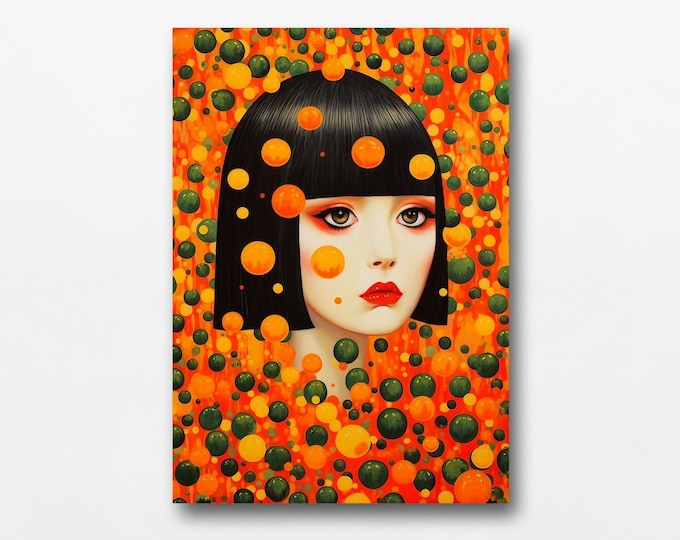 Yayoi Kusama Japanese Abstract Poster or Canvas Print Wall Art, Canvas Print, Wall Hanging, Wall Art Canvas