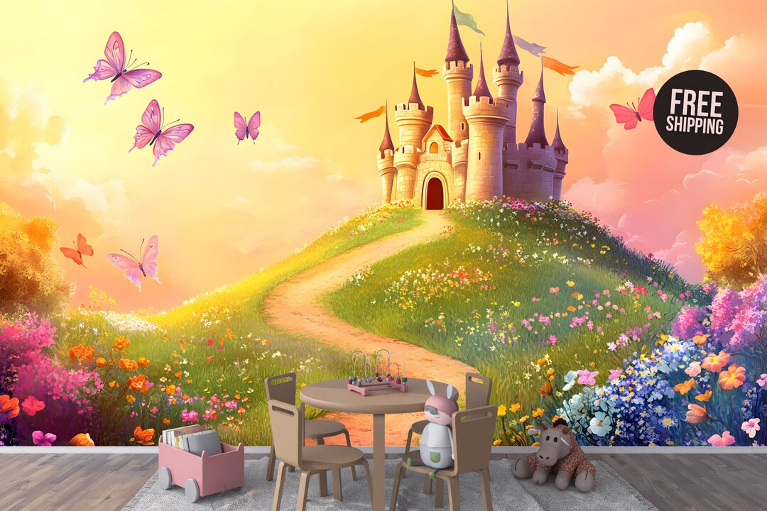 Fairy Tale Castle Wallpaper Mural: Kids Room Wall Decor - Etsy Canada
