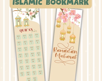 Marque-page Ramadan Moubarak : Traqueur Coran Juz, cadeau islamique (téléchargement numérique)