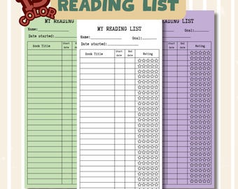 Leseliste Lesezeichen zum Ausdrucken: 15 Farben, Bewerten Sie Ihre Bücher (PDF & JPG)