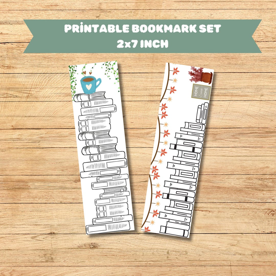 Reading Tracker Bookmark Printable Coloring for Adults and Kids, Cute ...