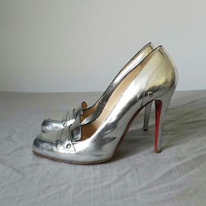 Louboutin Silver Loafer Heels | EU 39.5 | Please Read Description