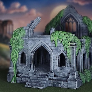 3D Printed Ruined Church: Gothic Fantasy Tabletop Terrain