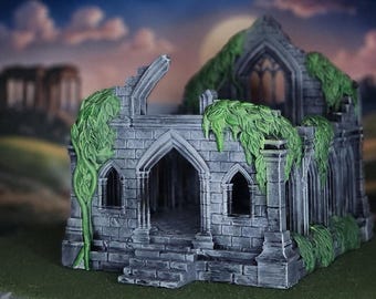 3D Printed Ruined Church: Gothic Fantasy Tabletop Terrain