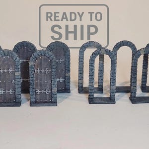 3D Printed and Painted HeroQuest Style Doors for D&D, Pathfinder, Shadowdark, Frostgrave, HeroQuest, etc.