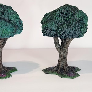 3D Printed Broadleaf Tree Terrain Set: D&D Scenery Props