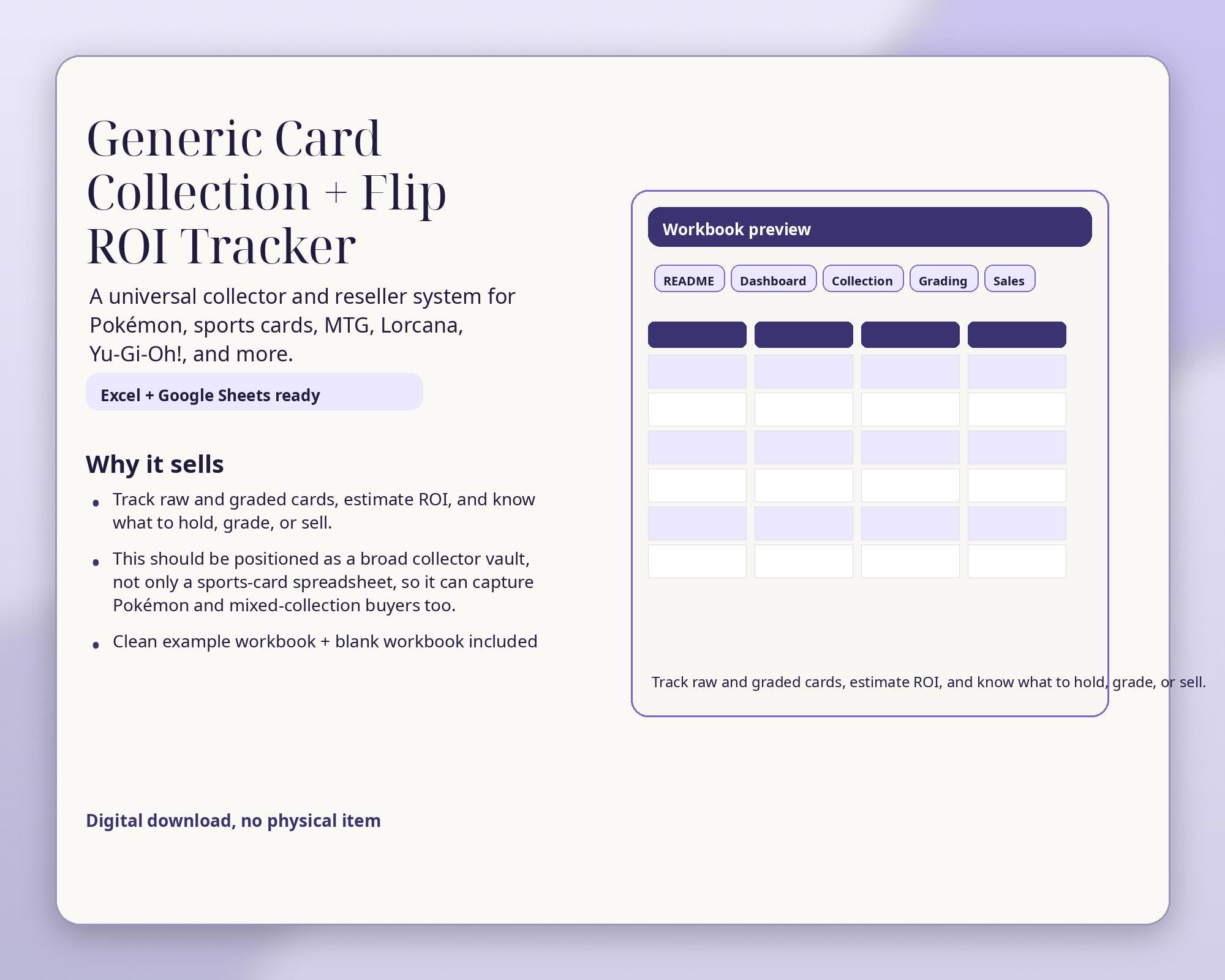 Mtg Excel Template - Etsy