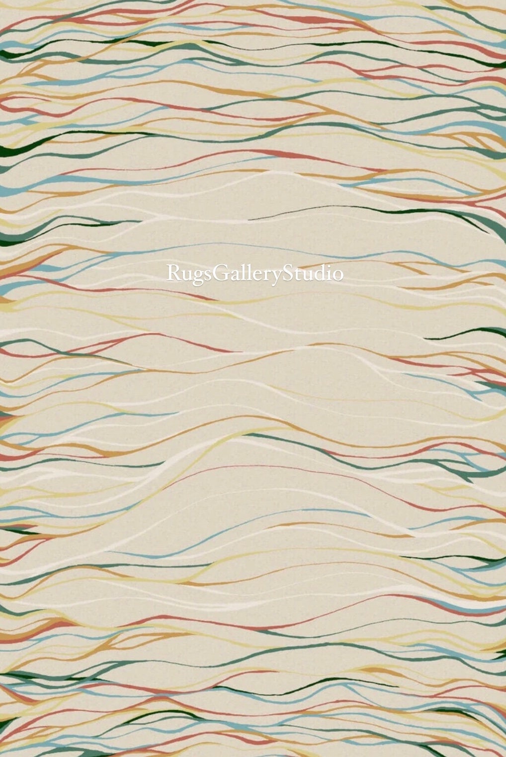 Wavy Scandinavian Hand-tufted 100% Wool Handmade Area Rug Carpet for ...