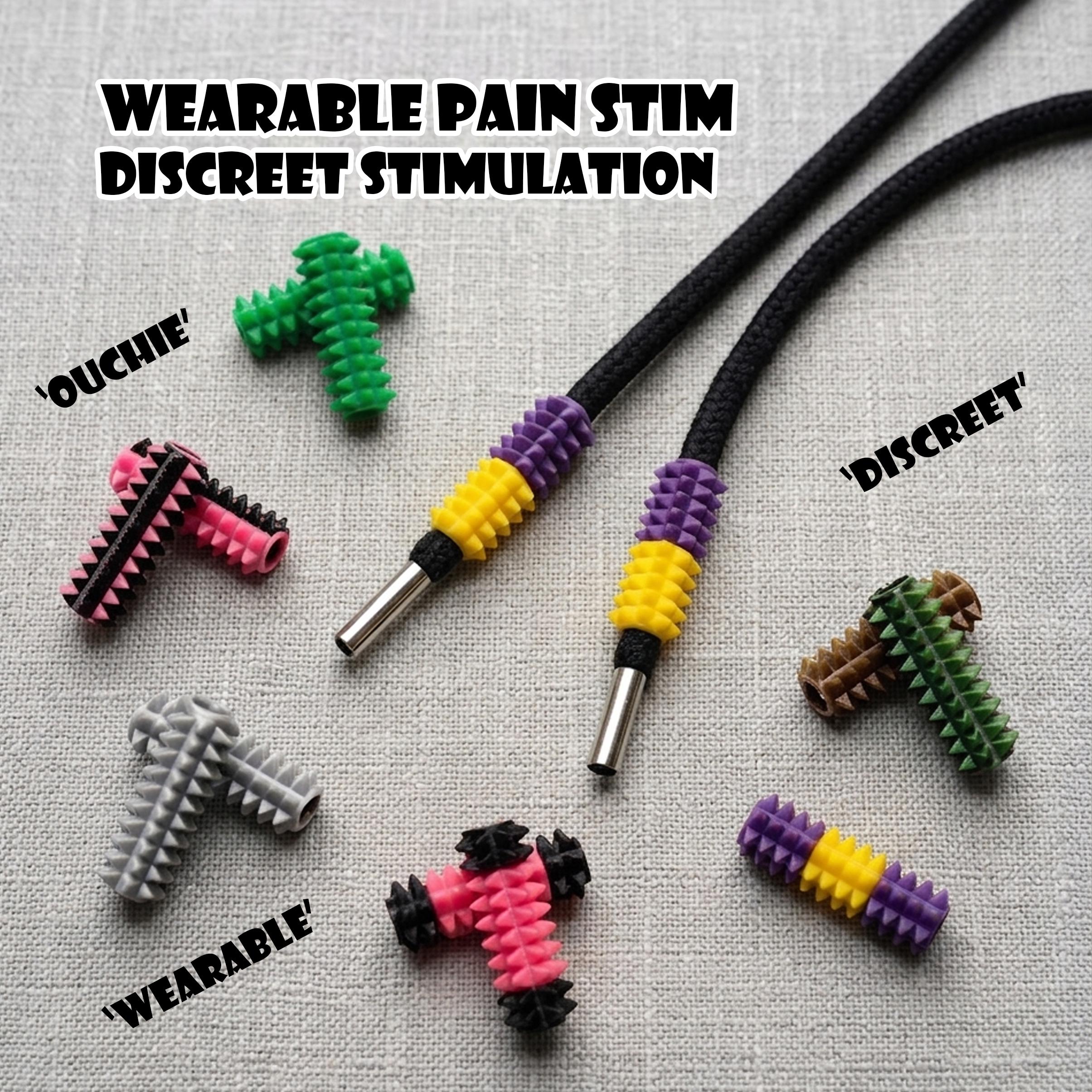 Wearable Mini Sensory Spiky Pain Stim for Hoodie Strings Etc - Fidget ...