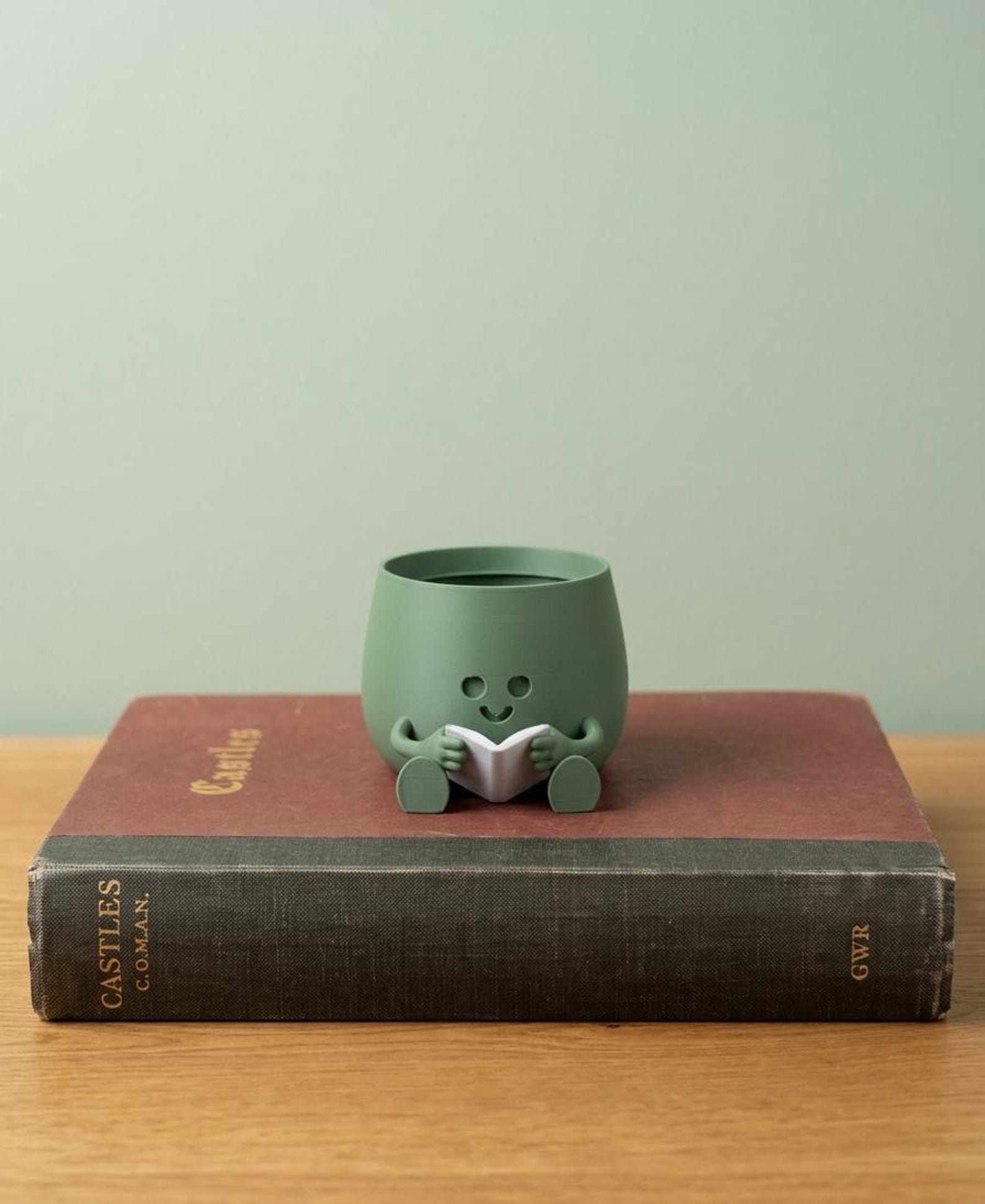 Cozy Bookworm Planter – Novelty Reading Plant Pot – Unique Gift for ...