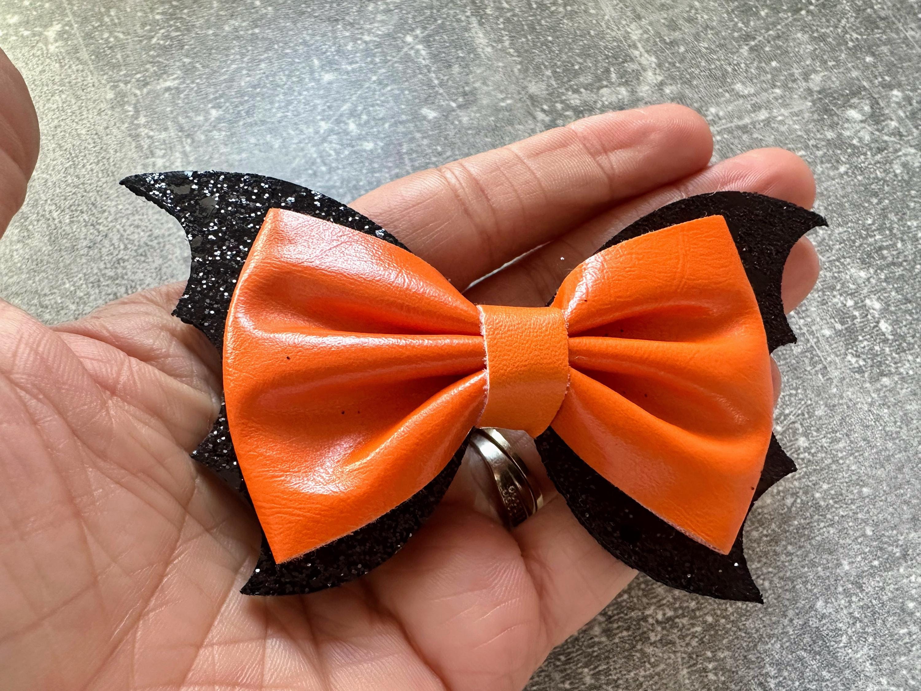 Halloween-Haarschleifen-Set – Kürbis, Fledermaus, Spinne & Geist, 2 Stück