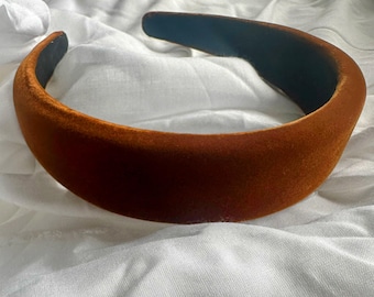 Brown Velvet Headband: Minimalist Hair Accessory