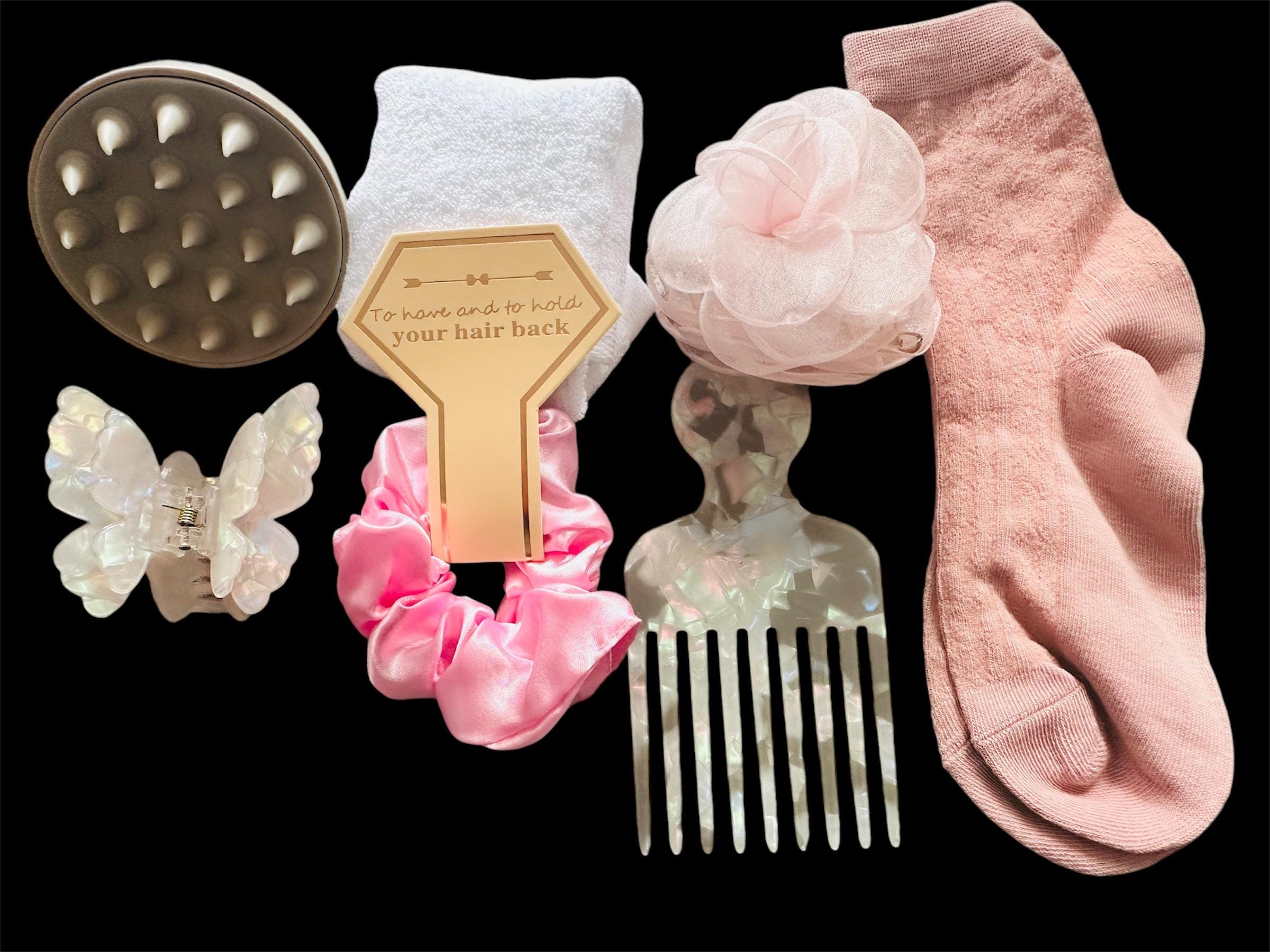 Pink Scrunchie & Pastel Hair Clip Set Hair Clips Barrettes Metal Star Hair Clip Snap Y2K Clips  main image 2