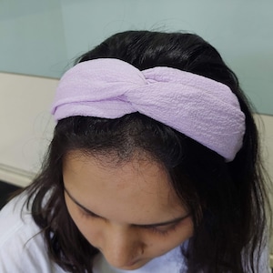 Lilac Purple Twist Knot Headband: Wide Hair Band for Women