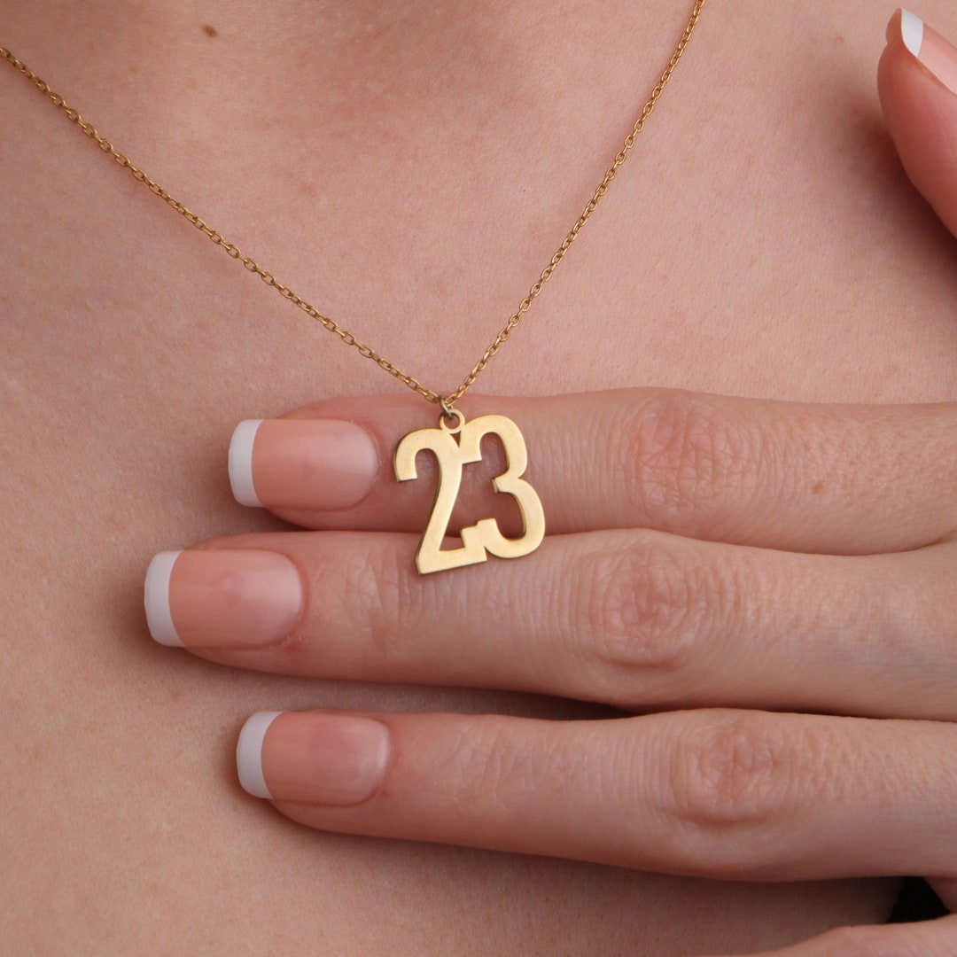 Custom number necklace Outlet