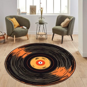 Record, Record Rug, Round Record Rug, Round Rug, Round Music Rug, Music Design Rug, Music Room Rug, Gift Record Rug, Gramophone Record Rug