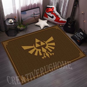 Zelda Rug,Zelda Legend Rug,Legend of Zelda Rug, Game Room Rug, Gaming Area Rug, Zelda Game Rug, Home Decor Rug, Gamer Gifts,Gamer Room Decor