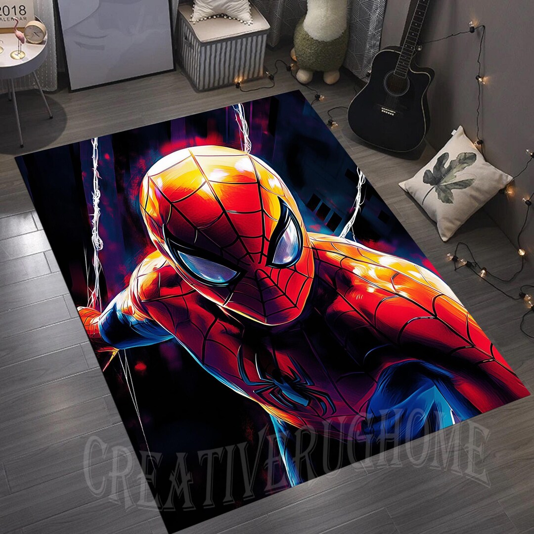 Spiderman, Spiderman Rug, Spider Man Rug, Kids Room Rug, Gift Spiderman ...