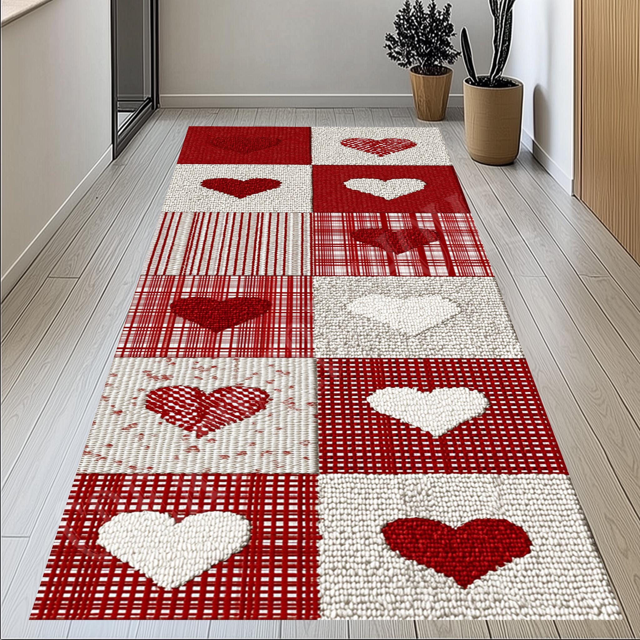 Heart Runner Rug Heart Runner Rug, Modern Valentine's Day Decor, Colorful Love Carpet - Etsy