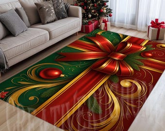 Christmas Kitchen Rugs Set Of 2,Let It Snow Snowflake Snowman - View #4