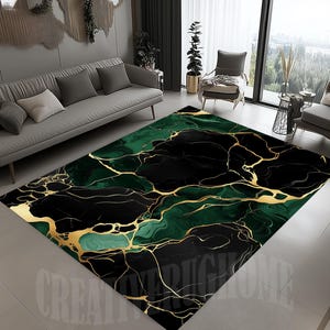 Tapis en marbre,Tapis en marbre vert,Tapis en marbre noir,Tapis en marbre doré noir,Tapis texture marbre,Pour tapis de salon,Tapis moderne,Tapis design en marbre