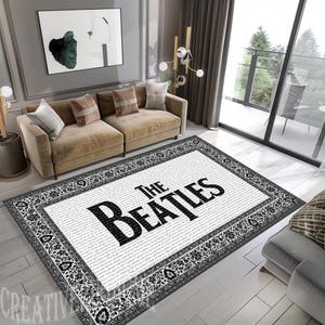 The Beatles Rug, The Beatles Area Rug, Gift Beatles Rug, Beatles Fan Rug, Music Rug, Music Decor Rug, Personalized Rug, Beatles Decor Rug