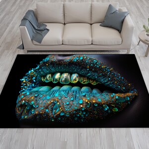 Lips, Lip Pattern Rug, Makeup Artist, Abstract Rug, Shining Lips Rug, For Living Room Rug, Modern Decor Rug,Gift Home Rug,Design Rug,Art Rug