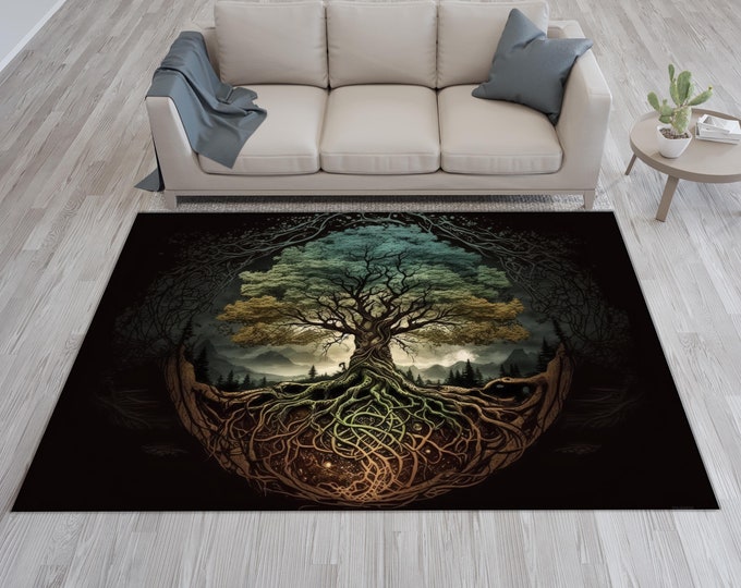 Handmade Moss Rug With Colorful Landscape, Fluffy 3D Latch Hook ...