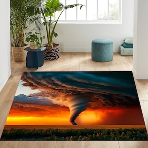 Tornado, Huge Tornado Rug, Tornado Rug, Home Decor Rug, Fantastic Rug, Office Rug, Non Slip Rug, Tornado Decor Rug, Gift Home Rug,Design Rug