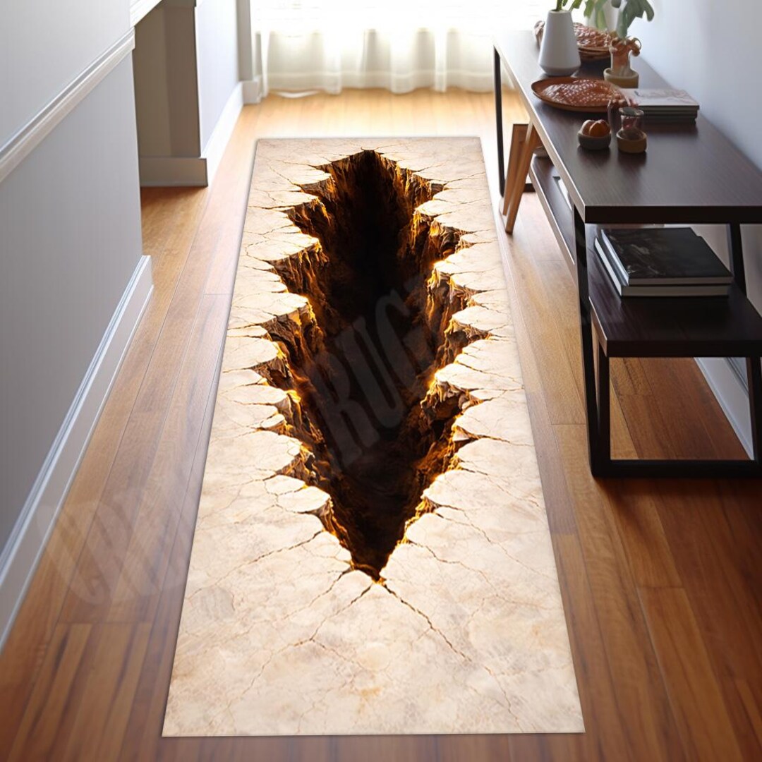 Creak Pattern Rug Huge Crack Rug, Crack Runner Rug, Crack Look Rug,3d Huge Crack Rug ...