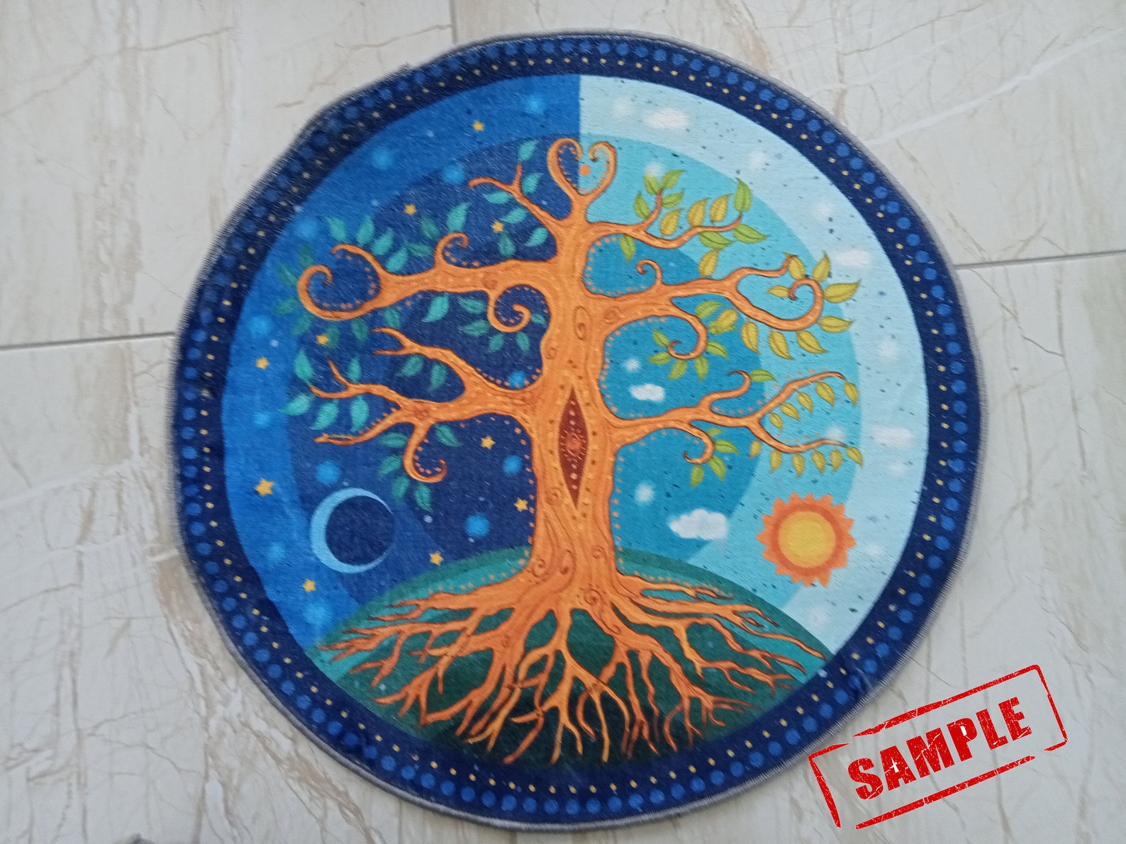 Pentagram Rug, Pentagram Round Rug, Protection Symbol Rug, Gothic