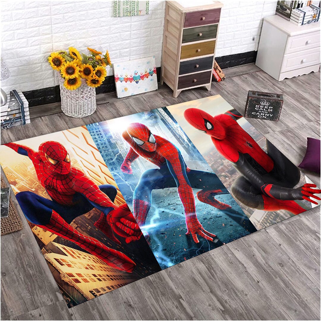 Spiderman Spiderman Rug Spider Man Rug Kids Room Rug Gift Etsy