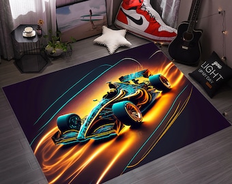 Formula racewagenkleed, kinderkamerdecor, gametapijt