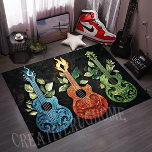 Guitar, Guitar Rug, Guitar Pattern Rug,Guitar Fan Rug,Music Rug,Guitar Decor Rug,Music Room Rug,Home Decor Rug,Guitar Area Rug,Music Carpet