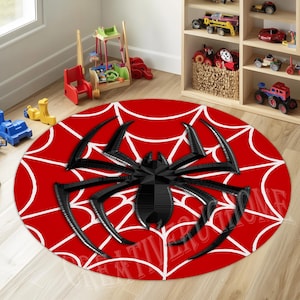 Spiderman,Tapis Spiderman,Tapis pour chambre de garçons,Tapis Spiderman rond, Tapis pour chambre d&#39;enfant,Tapis éventail Spiderman,Tapis rond pour enfants,Tapis à motifs Spiderman,Tapis décoratif